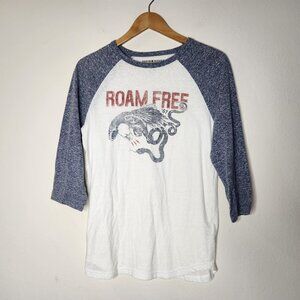 Denim & Supply Ralph Lauren "Roam Free" Raglan Shirt Snake Eagle Womens Small